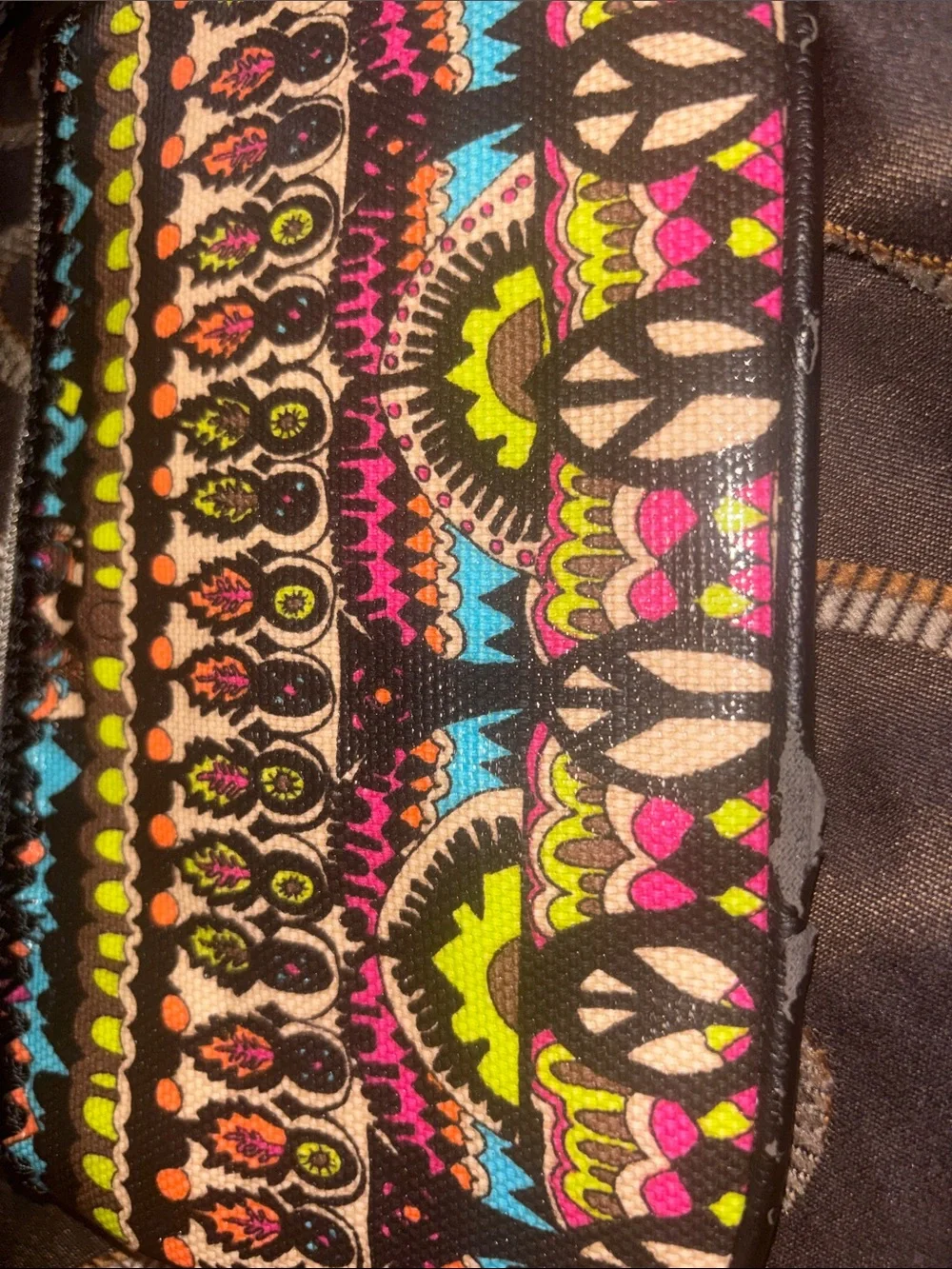 Sakroots Black Trim Multicolor Tribal Wristlet